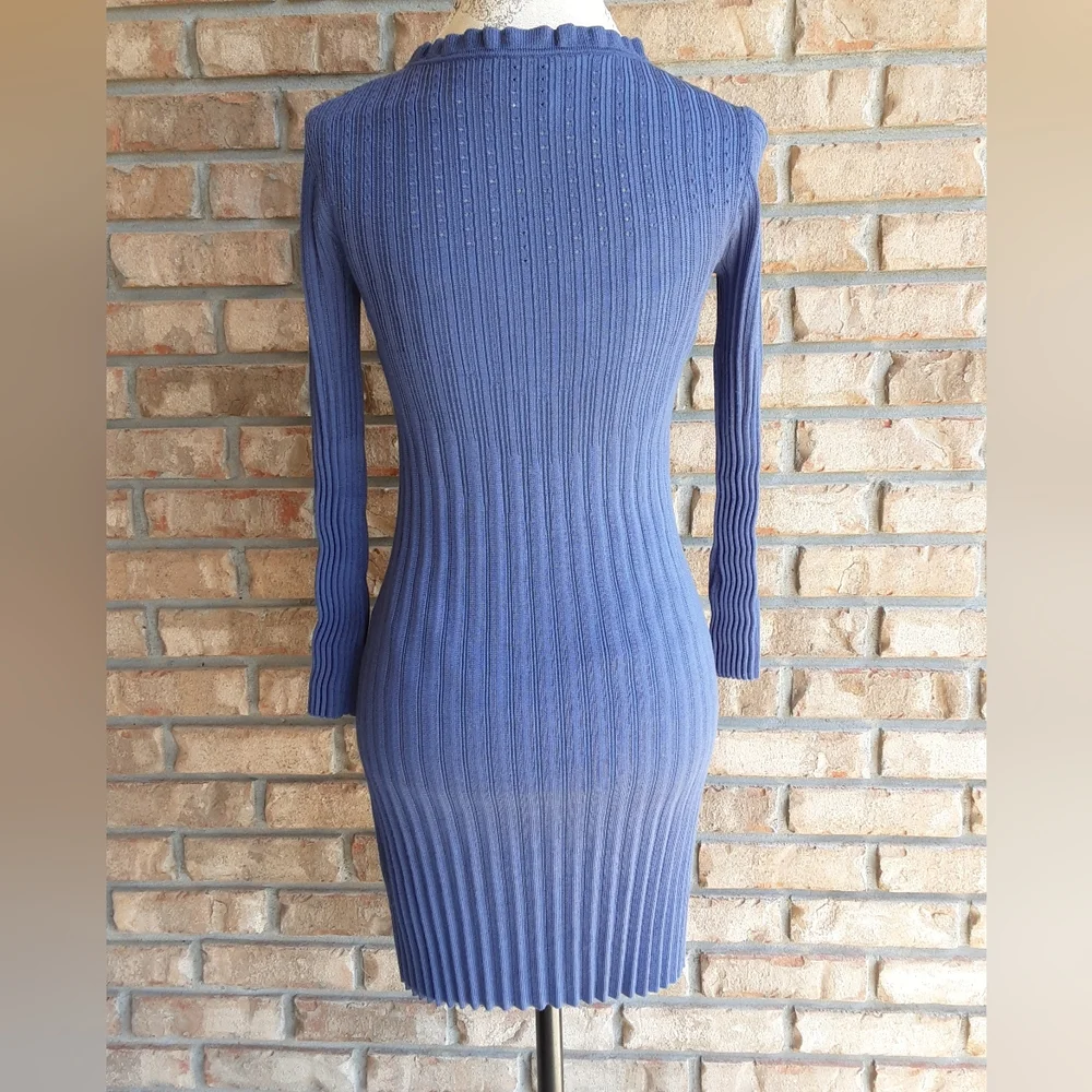 Kate Spade New York Long Sleeve Ribbed Bodycon Dress.